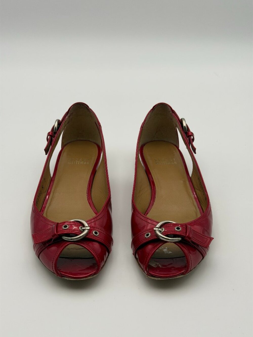 Stuart Weitzman Red Patent Slingback Heels Size 7N